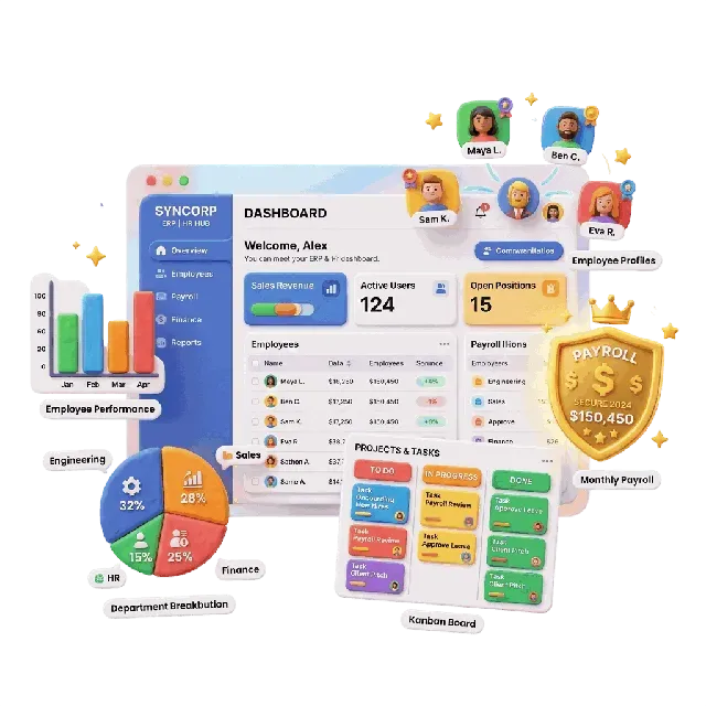 بوابة الشركات وإدارة الموارد البشرية ERP